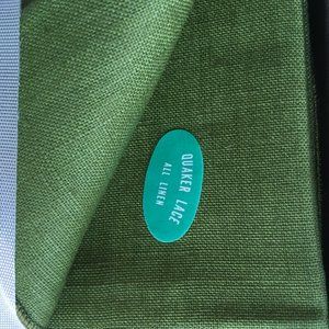 Quaker Lace Green linen napkins set of 12  one dozen new in box vintage NWT